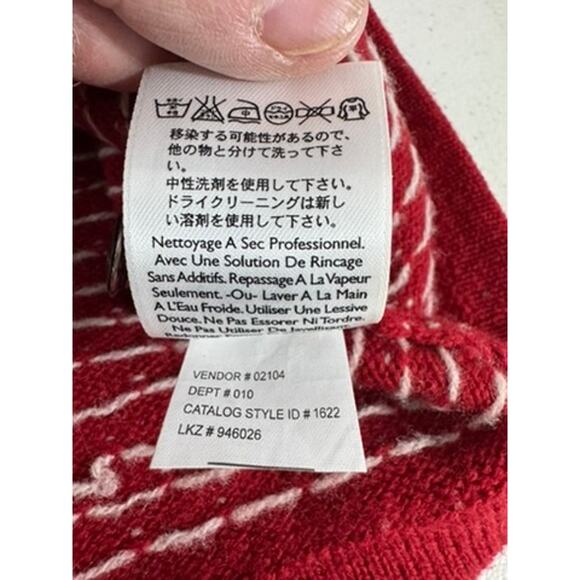 "EDDIE BAUER" VTG Lambswool Women's Vest SZ XL Grandma Core Christmas SMALL HOLE - Picture 10 of 12